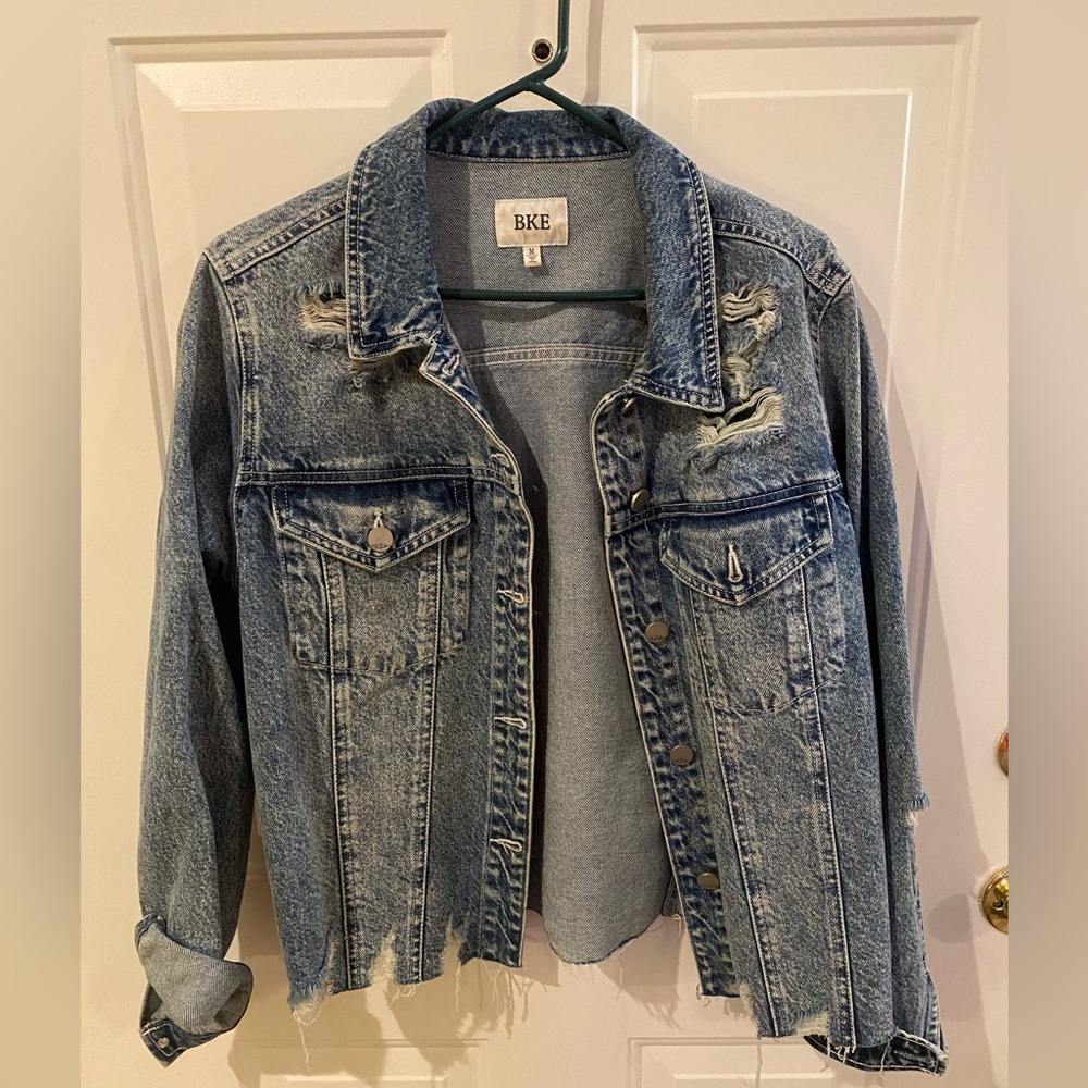 Bke denim distressed jacket